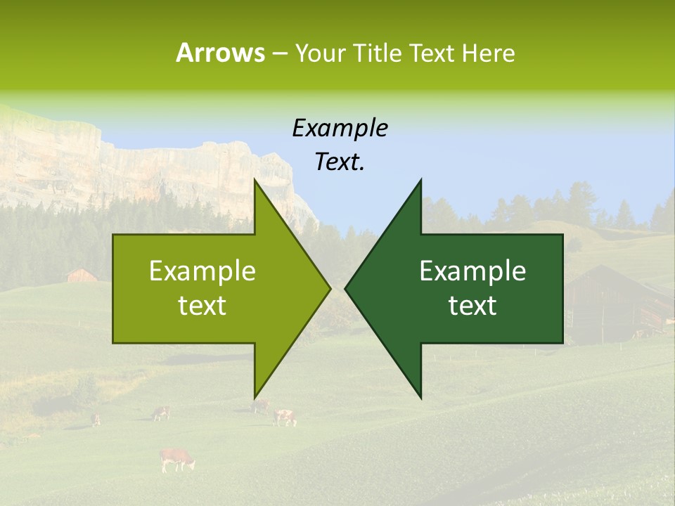A Green Field With A Mountain In The Background PowerPoint Template