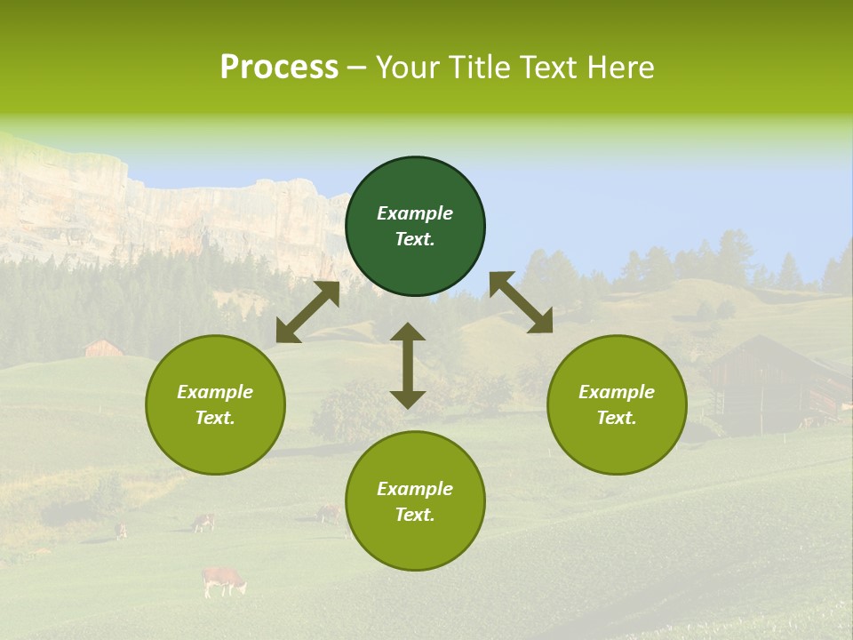 A Green Field With A Mountain In The Background PowerPoint Template