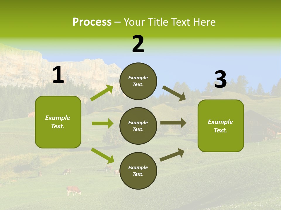 A Green Field With A Mountain In The Background PowerPoint Template