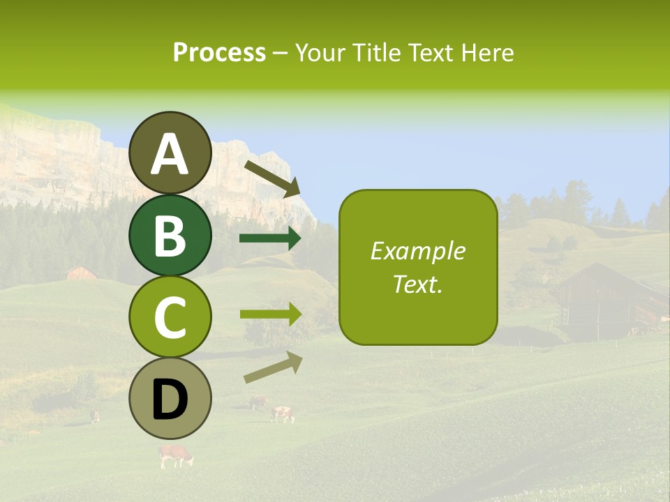 A Green Field With A Mountain In The Background PowerPoint Template