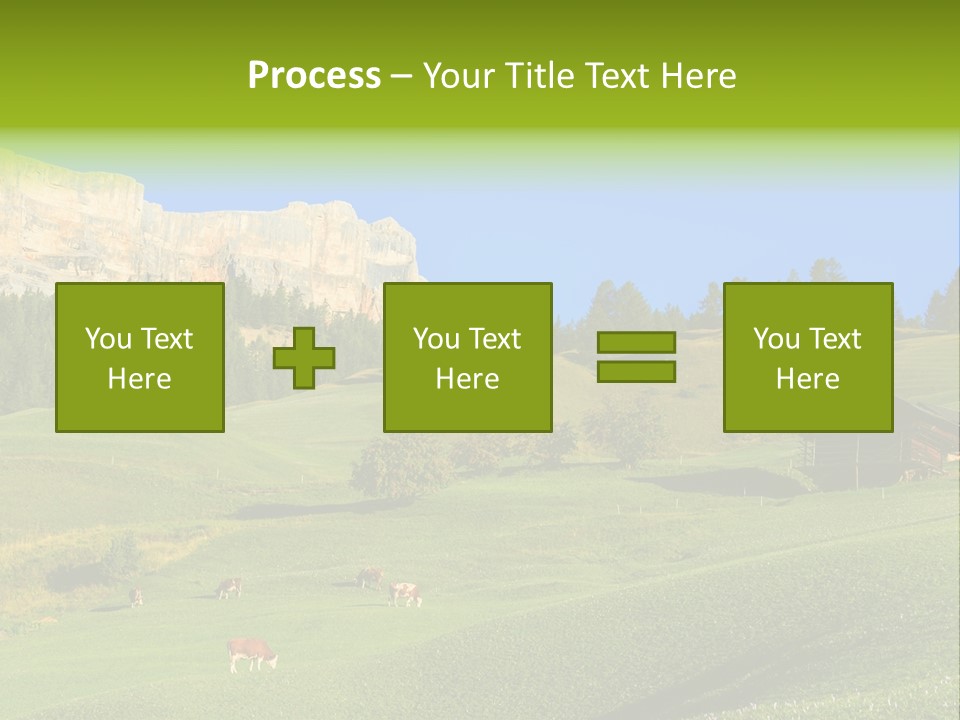 A Green Field With A Mountain In The Background PowerPoint Template