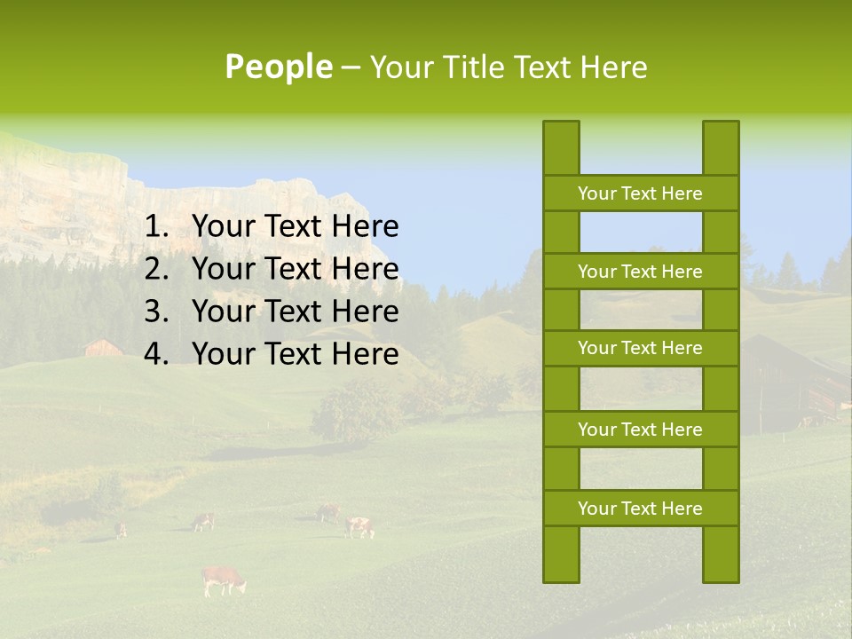 A Green Field With A Mountain In The Background PowerPoint Template