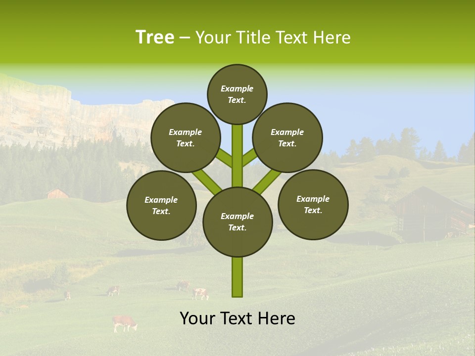 A Green Field With A Mountain In The Background PowerPoint Template