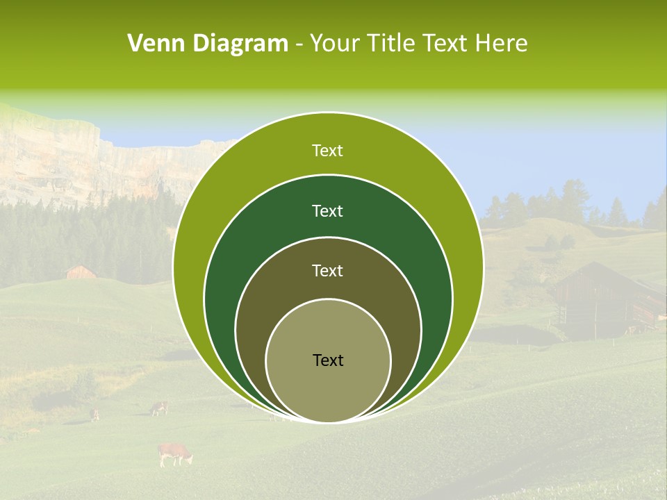 A Green Field With A Mountain In The Background PowerPoint Template
