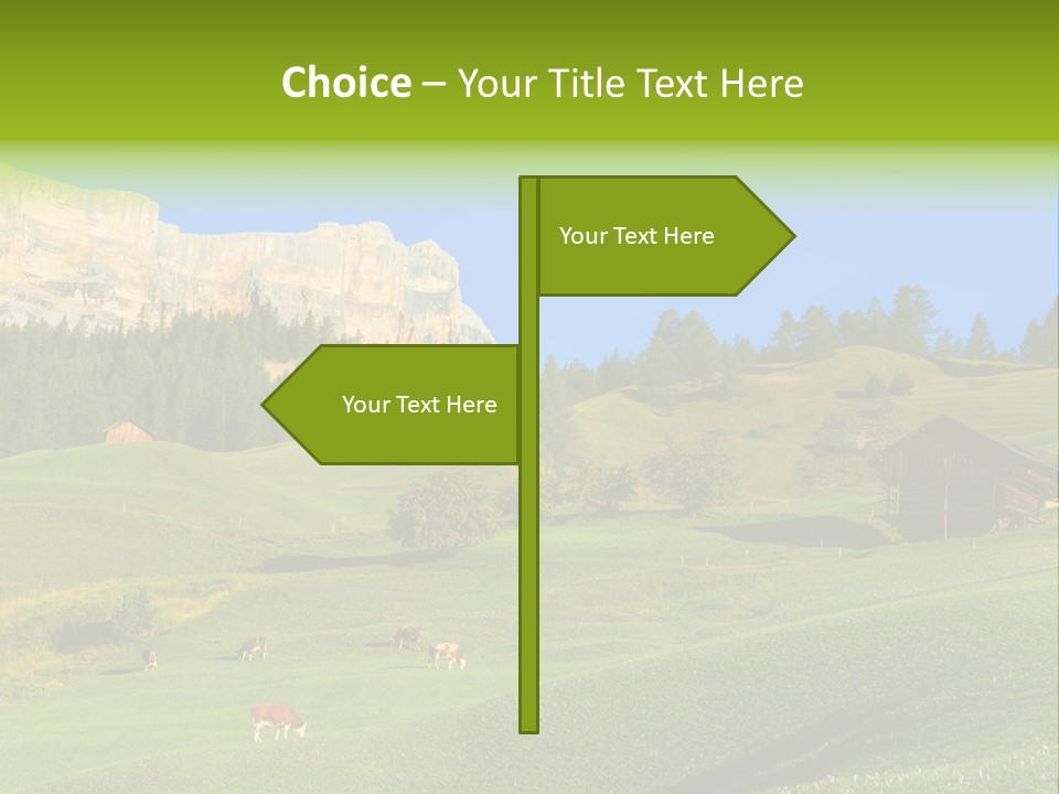 A Green Field With A Mountain In The Background PowerPoint Template