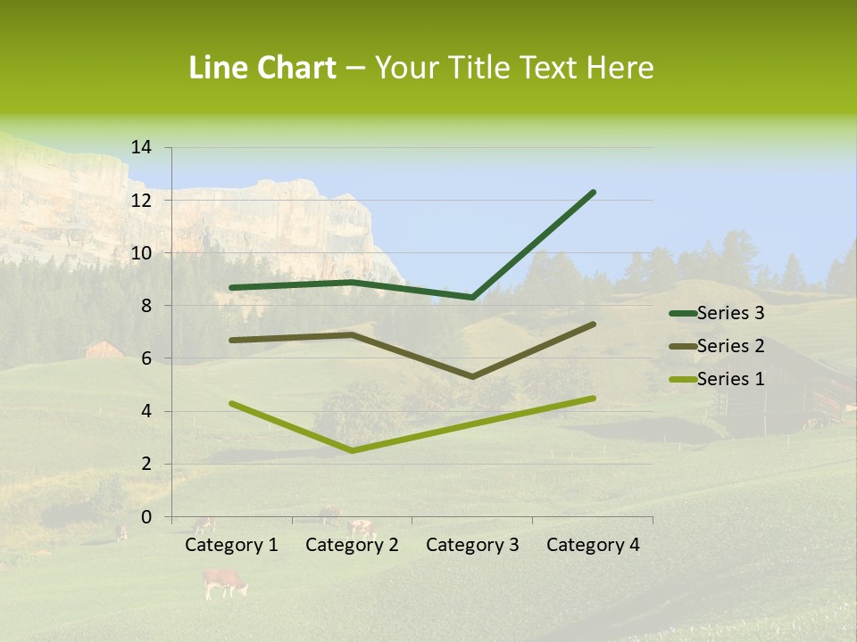 A Green Field With A Mountain In The Background PowerPoint Template