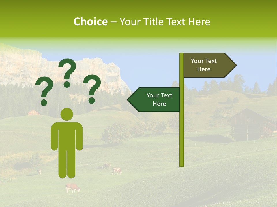 A Green Field With A Mountain In The Background PowerPoint Template