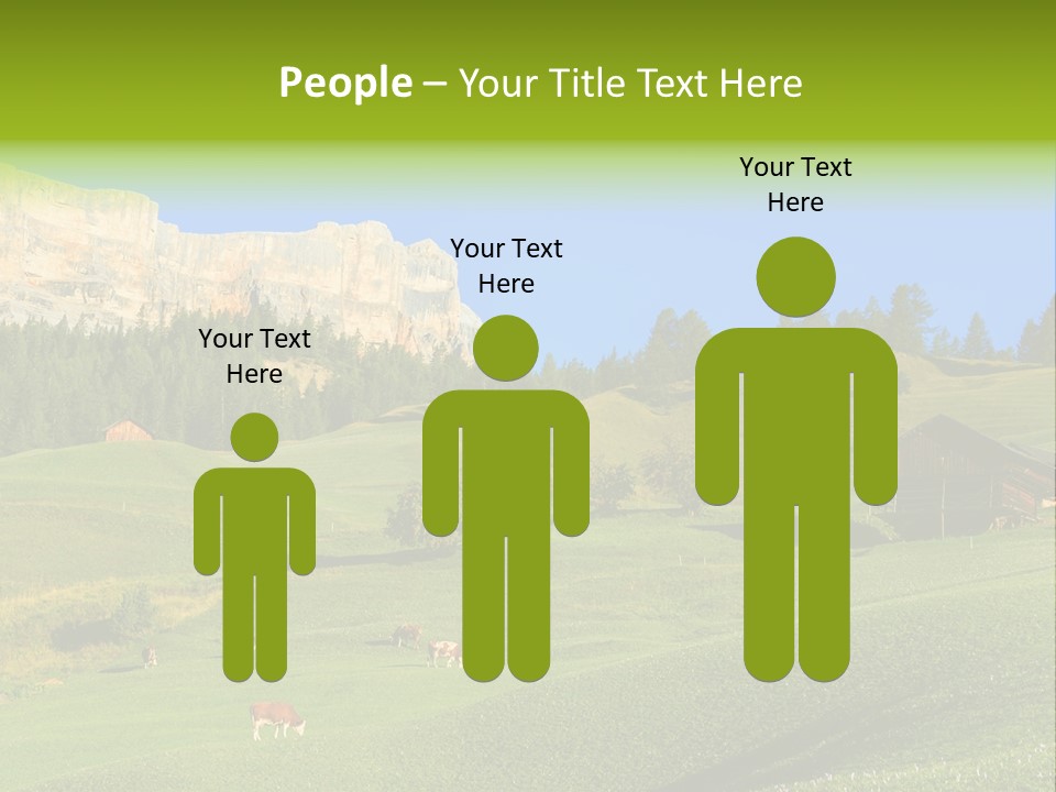 A Green Field With A Mountain In The Background PowerPoint Template