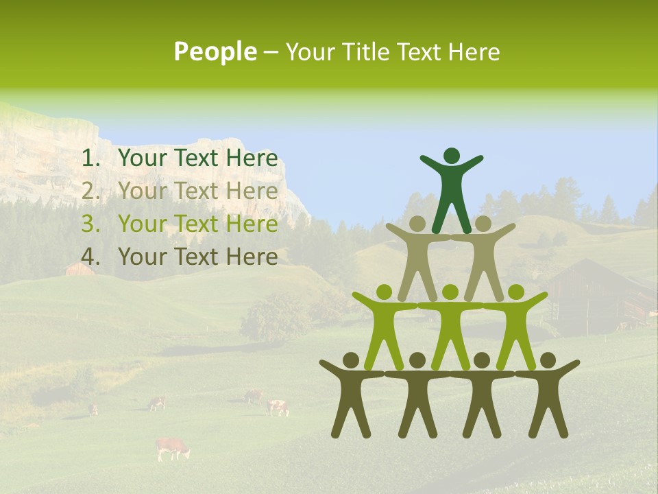 A Green Field With A Mountain In The Background PowerPoint Template