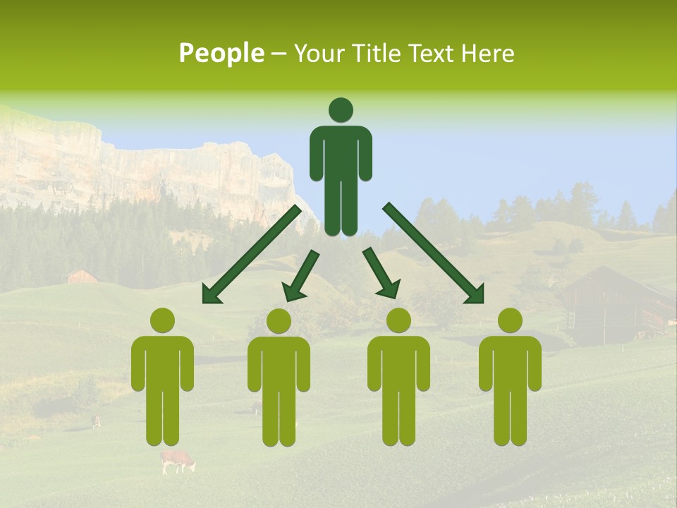 A Green Field With A Mountain In The Background PowerPoint Template