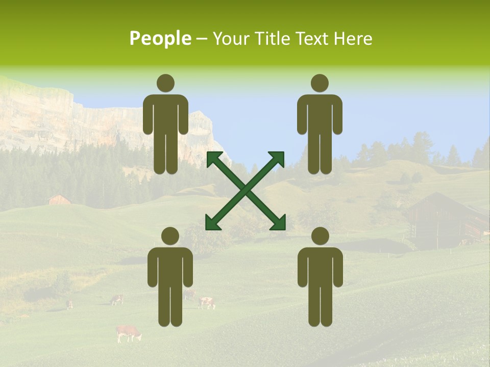 A Green Field With A Mountain In The Background PowerPoint Template