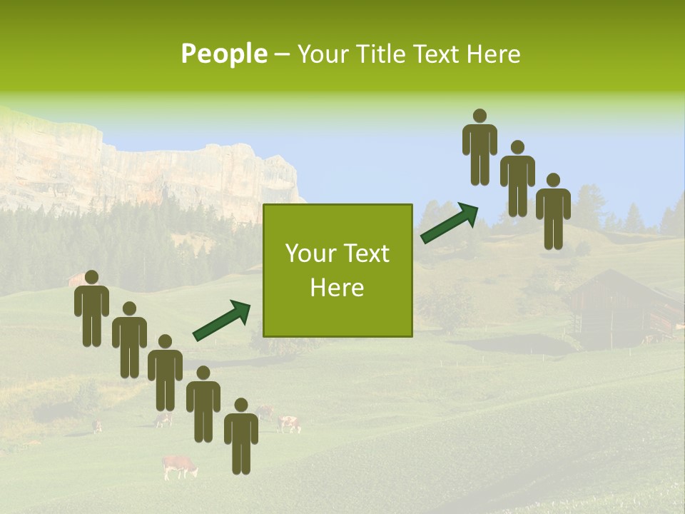A Green Field With A Mountain In The Background PowerPoint Template