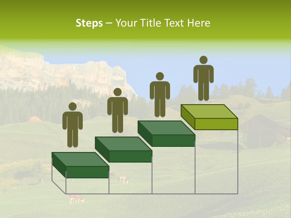 A Green Field With A Mountain In The Background PowerPoint Template