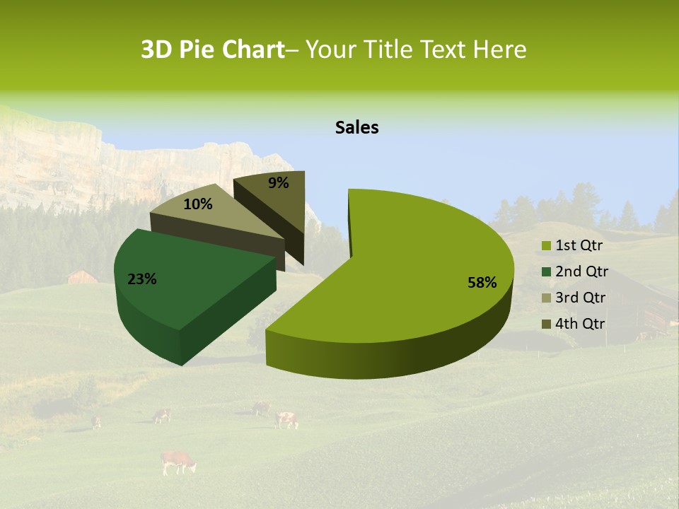 A Green Field With A Mountain In The Background PowerPoint Template