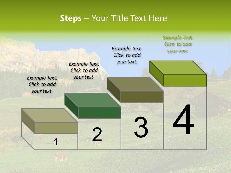 A Green Field With A Mountain In The Background PowerPoint Template