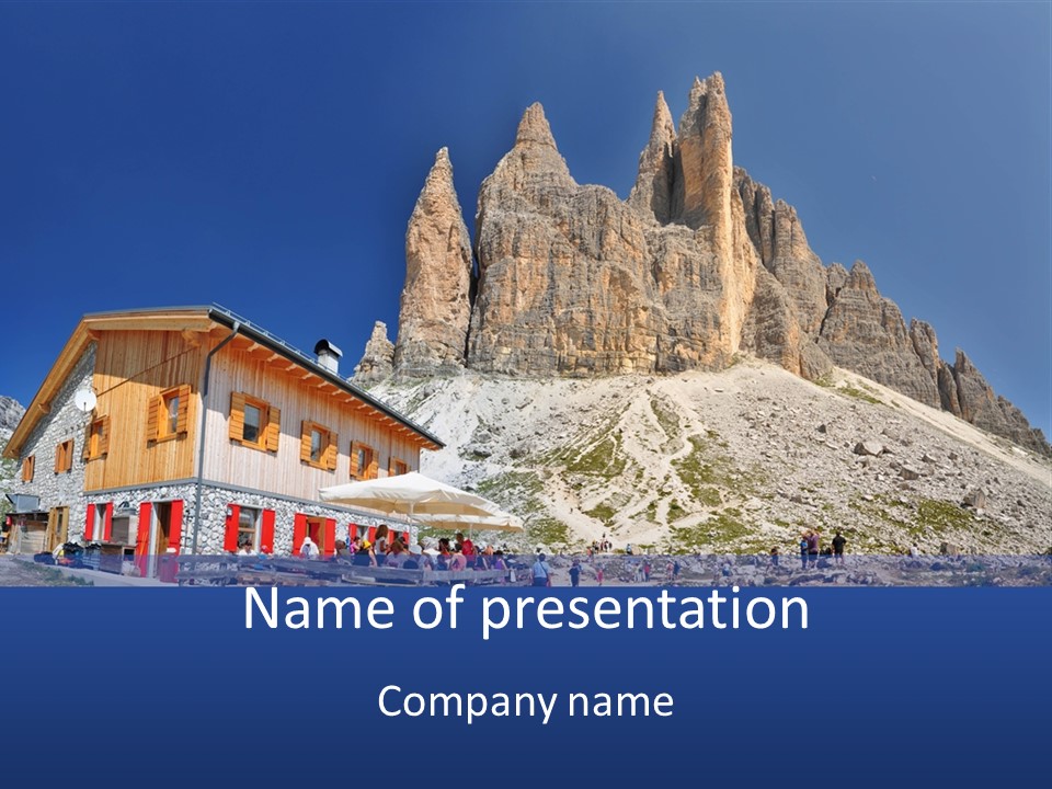 A Group Of People Standing In Front Of A Mountain PowerPoint Template
