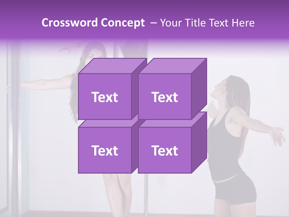 A Woman Standing On A Pole In Front Of A Mirror PowerPoint Template