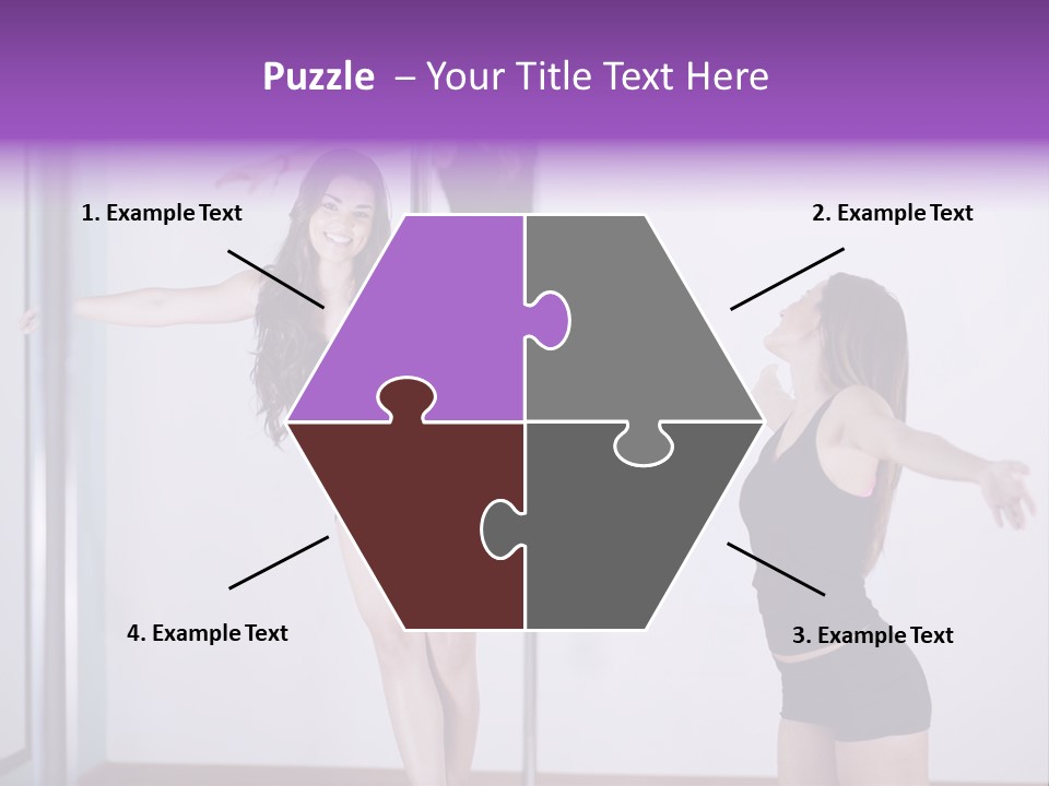 A Woman Standing On A Pole In Front Of A Mirror PowerPoint Template