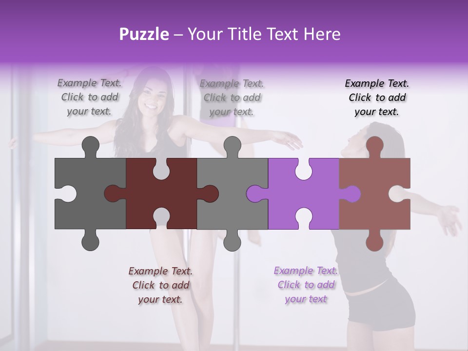 A Woman Standing On A Pole In Front Of A Mirror PowerPoint Template