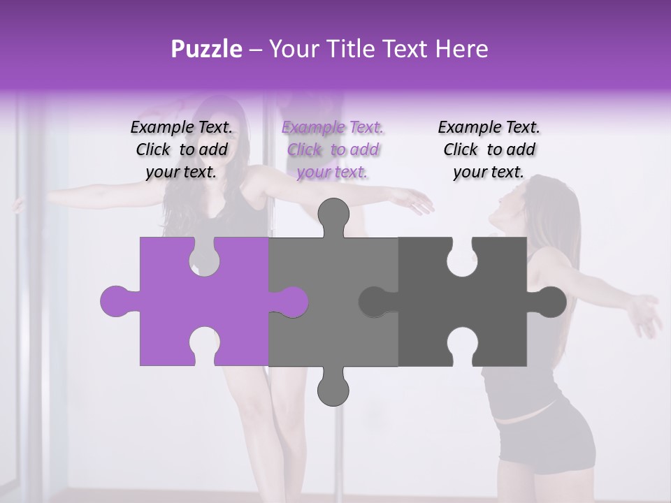 A Woman Standing On A Pole In Front Of A Mirror PowerPoint Template