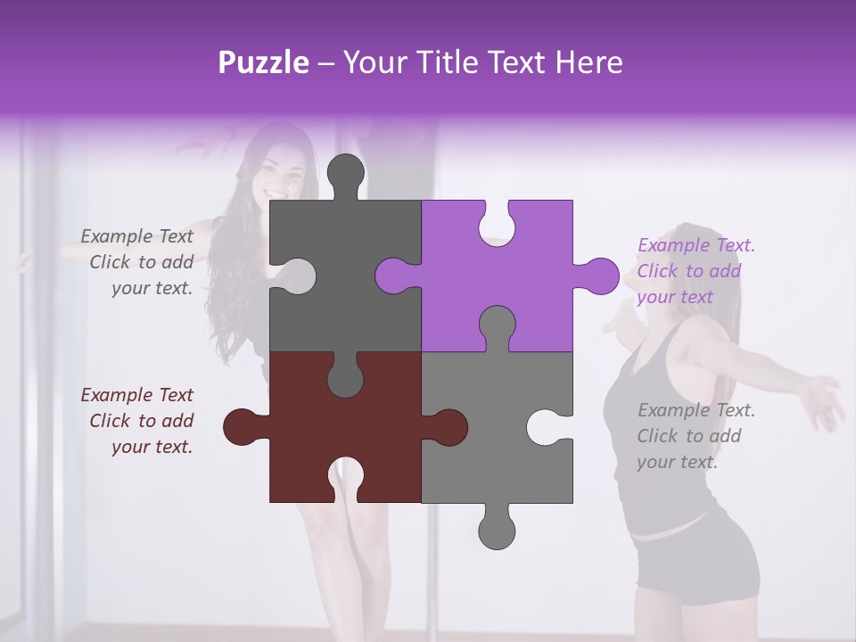 A Woman Standing On A Pole In Front Of A Mirror PowerPoint Template