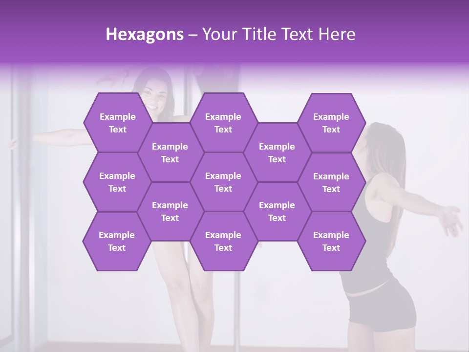 A Woman Standing On A Pole In Front Of A Mirror PowerPoint Template