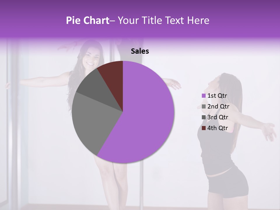A Woman Standing On A Pole In Front Of A Mirror PowerPoint Template