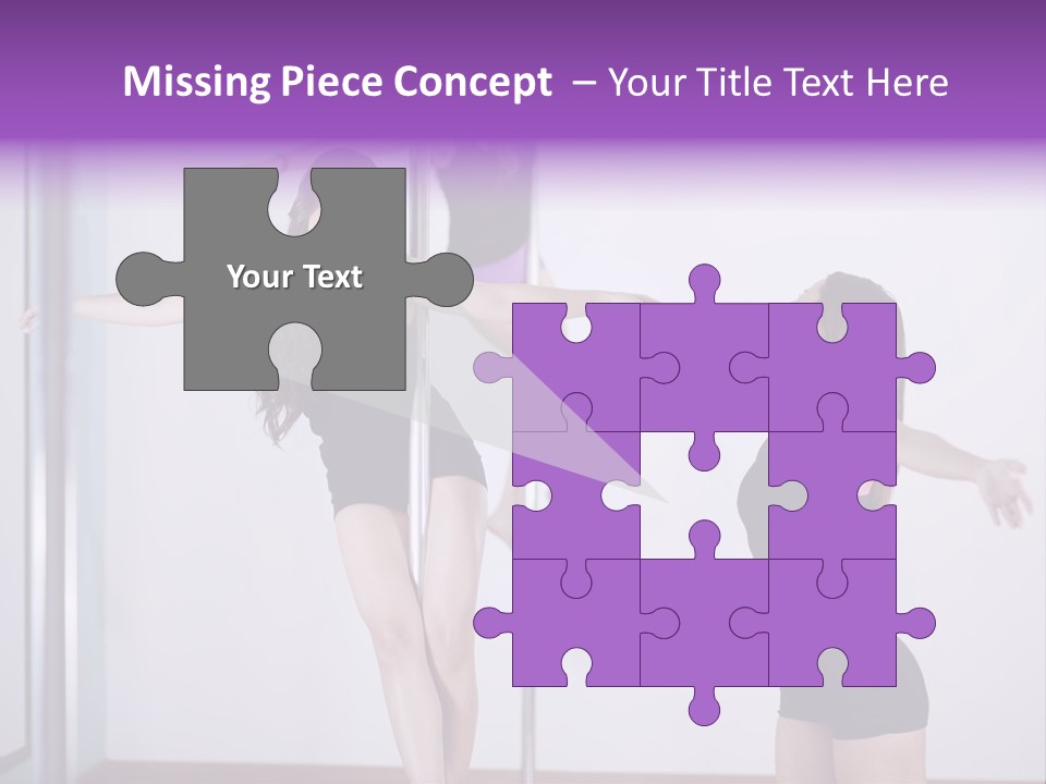 A Woman Standing On A Pole In Front Of A Mirror PowerPoint Template