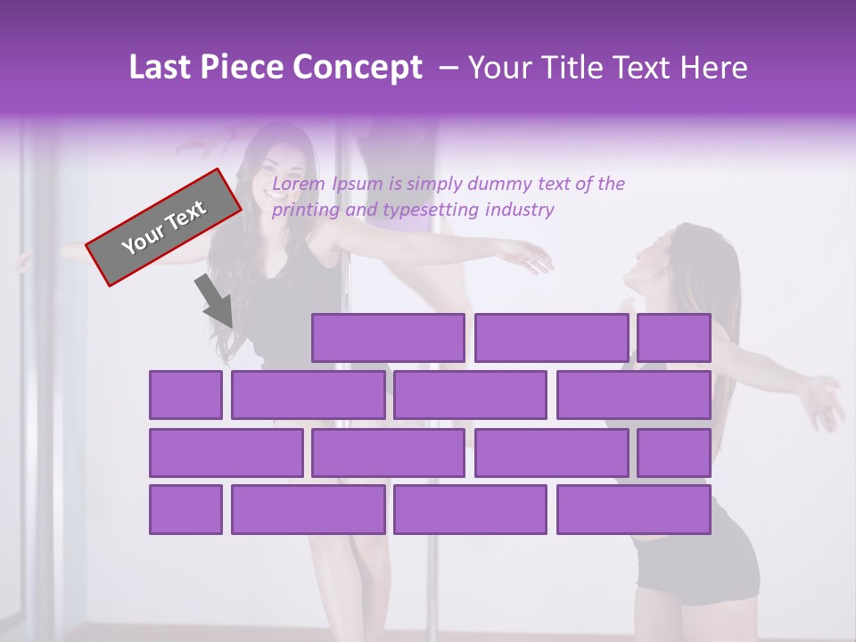 A Woman Standing On A Pole In Front Of A Mirror PowerPoint Template