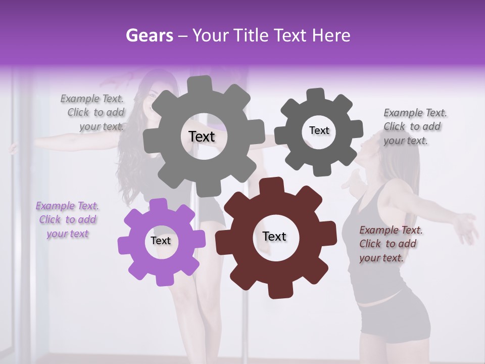 A Woman Standing On A Pole In Front Of A Mirror PowerPoint Template