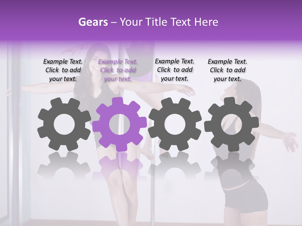 A Woman Standing On A Pole In Front Of A Mirror PowerPoint Template