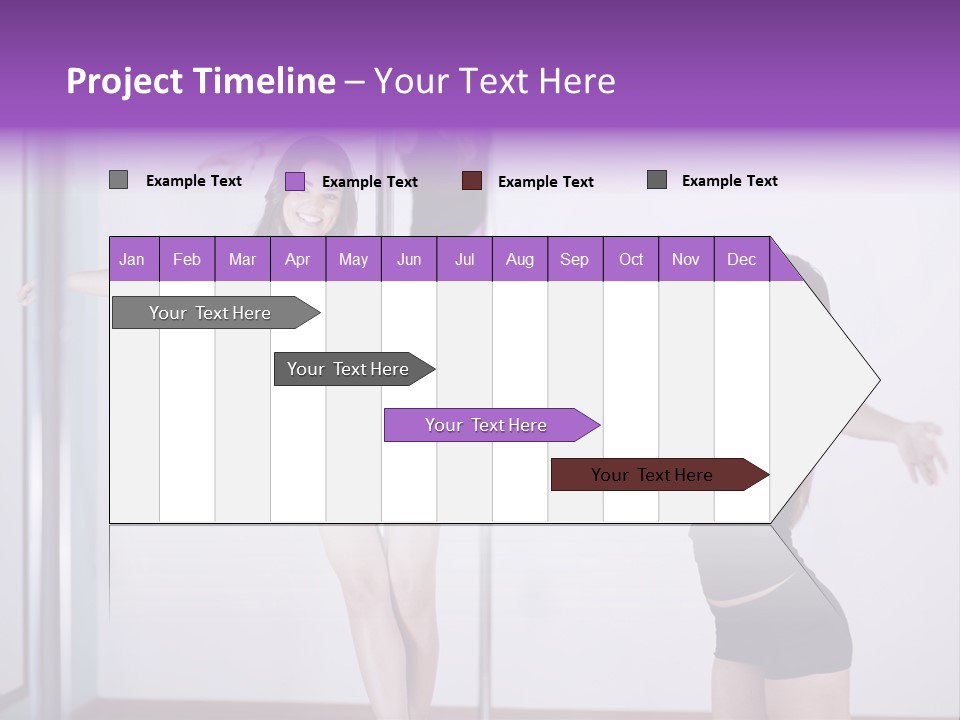 A Woman Standing On A Pole In Front Of A Mirror PowerPoint Template