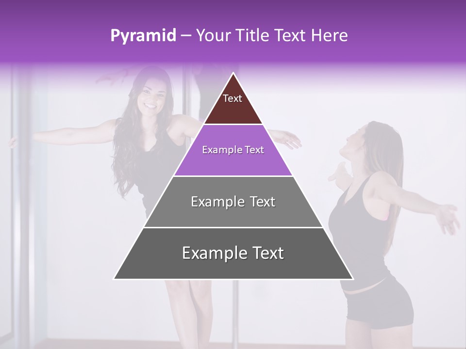 A Woman Standing On A Pole In Front Of A Mirror PowerPoint Template