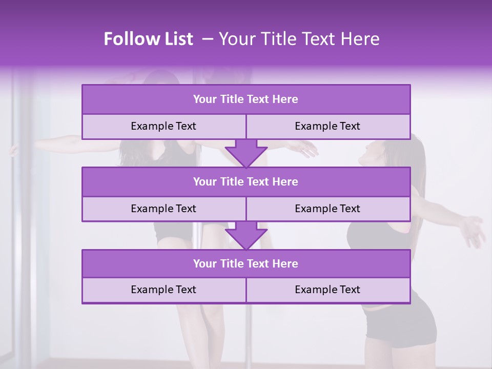 A Woman Standing On A Pole In Front Of A Mirror PowerPoint Template