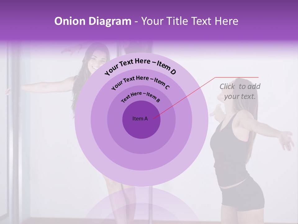 A Woman Standing On A Pole In Front Of A Mirror PowerPoint Template