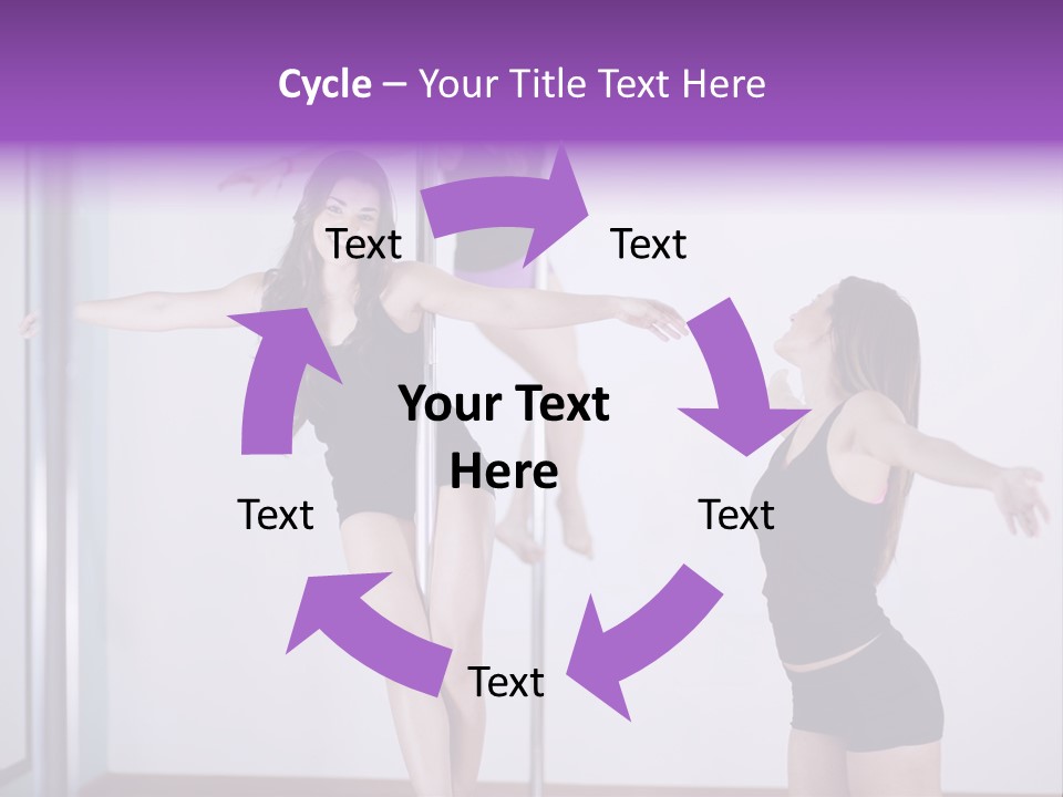 A Woman Standing On A Pole In Front Of A Mirror PowerPoint Template