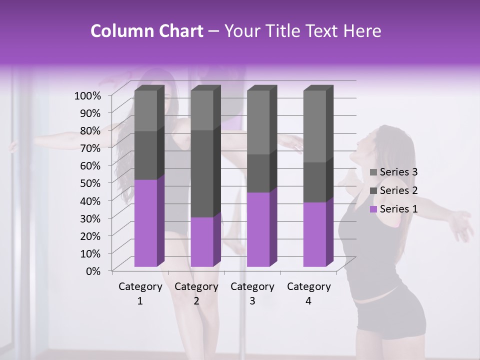 A Woman Standing On A Pole In Front Of A Mirror PowerPoint Template