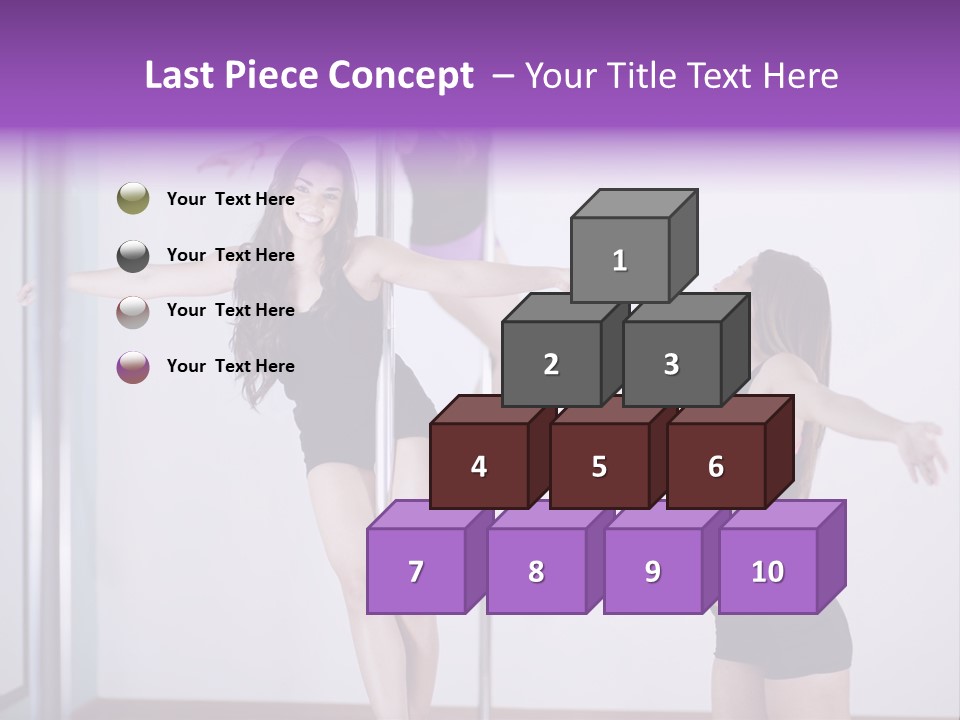 A Woman Standing On A Pole In Front Of A Mirror PowerPoint Template