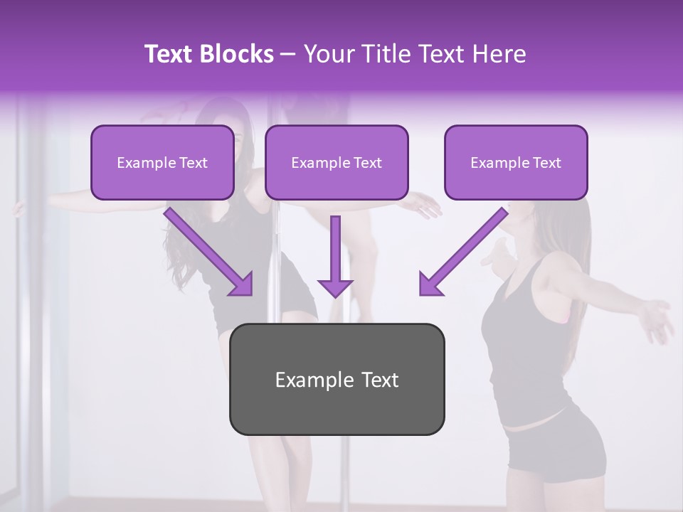 A Woman Standing On A Pole In Front Of A Mirror PowerPoint Template