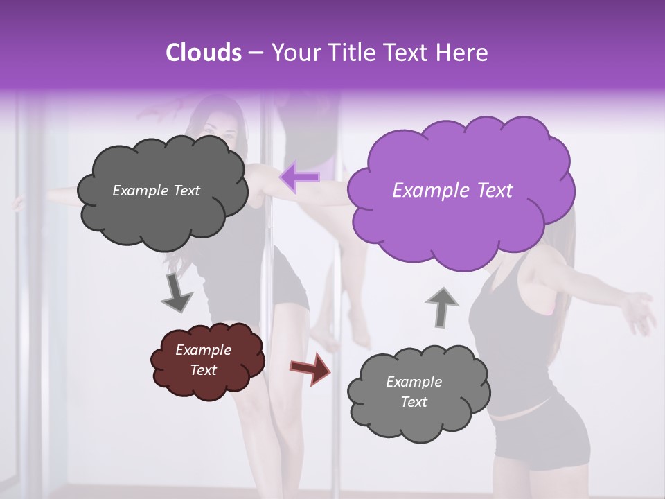 A Woman Standing On A Pole In Front Of A Mirror PowerPoint Template