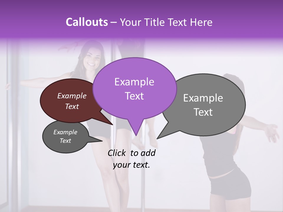 A Woman Standing On A Pole In Front Of A Mirror PowerPoint Template