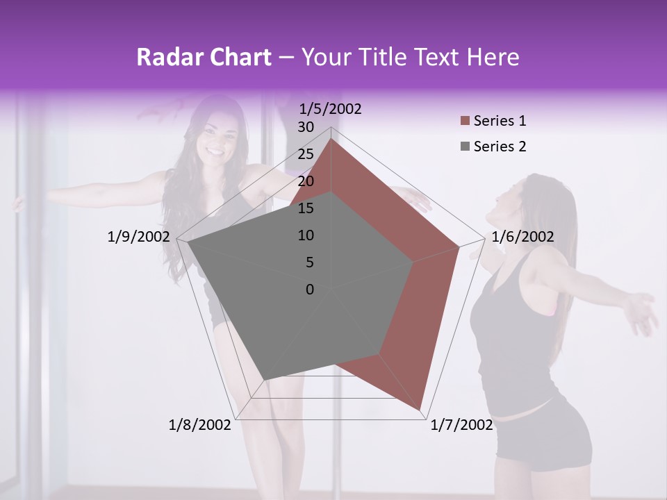 A Woman Standing On A Pole In Front Of A Mirror PowerPoint Template