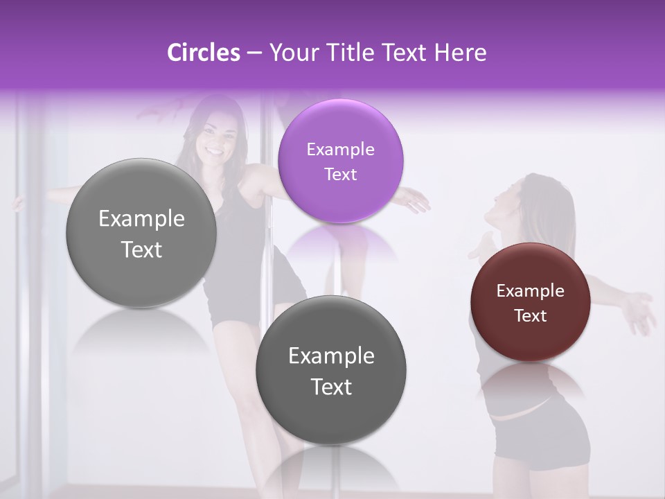 A Woman Standing On A Pole In Front Of A Mirror PowerPoint Template