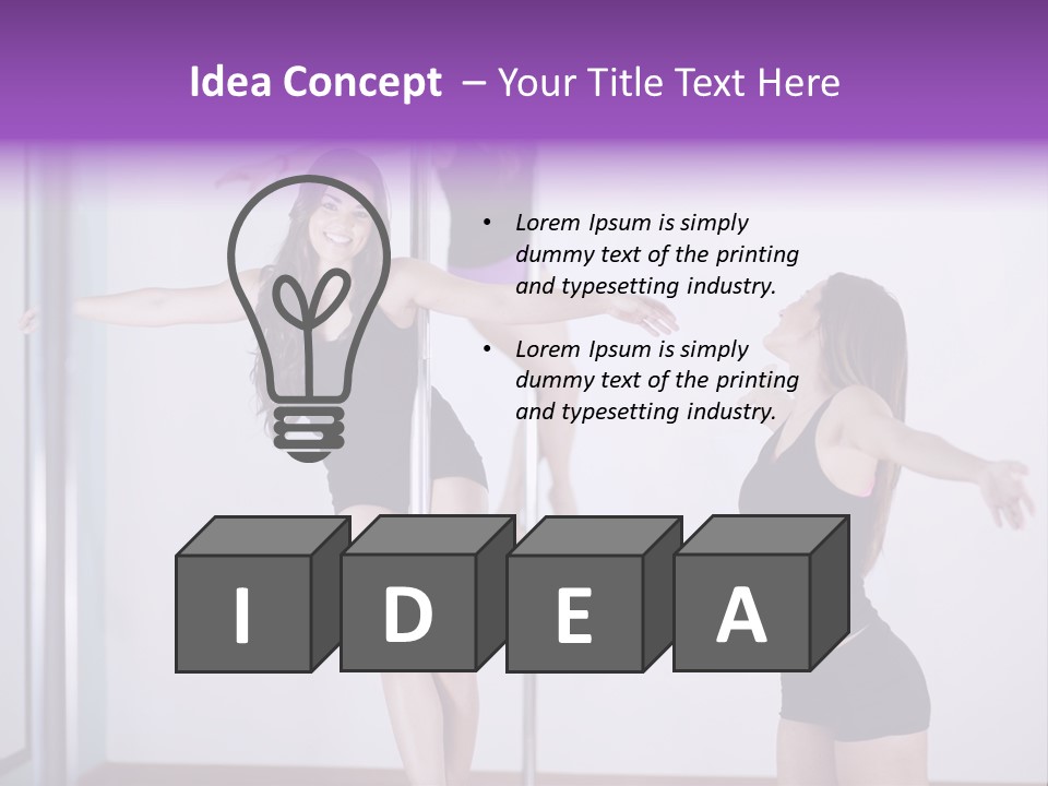 A Woman Standing On A Pole In Front Of A Mirror PowerPoint Template