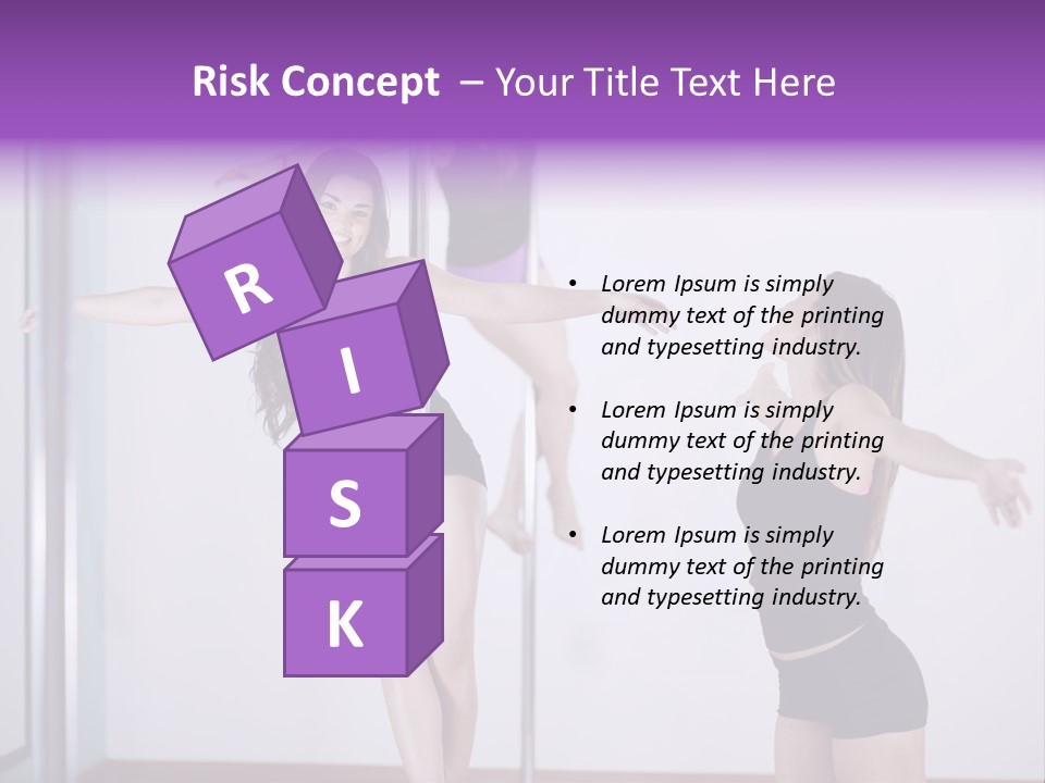 A Woman Standing On A Pole In Front Of A Mirror PowerPoint Template