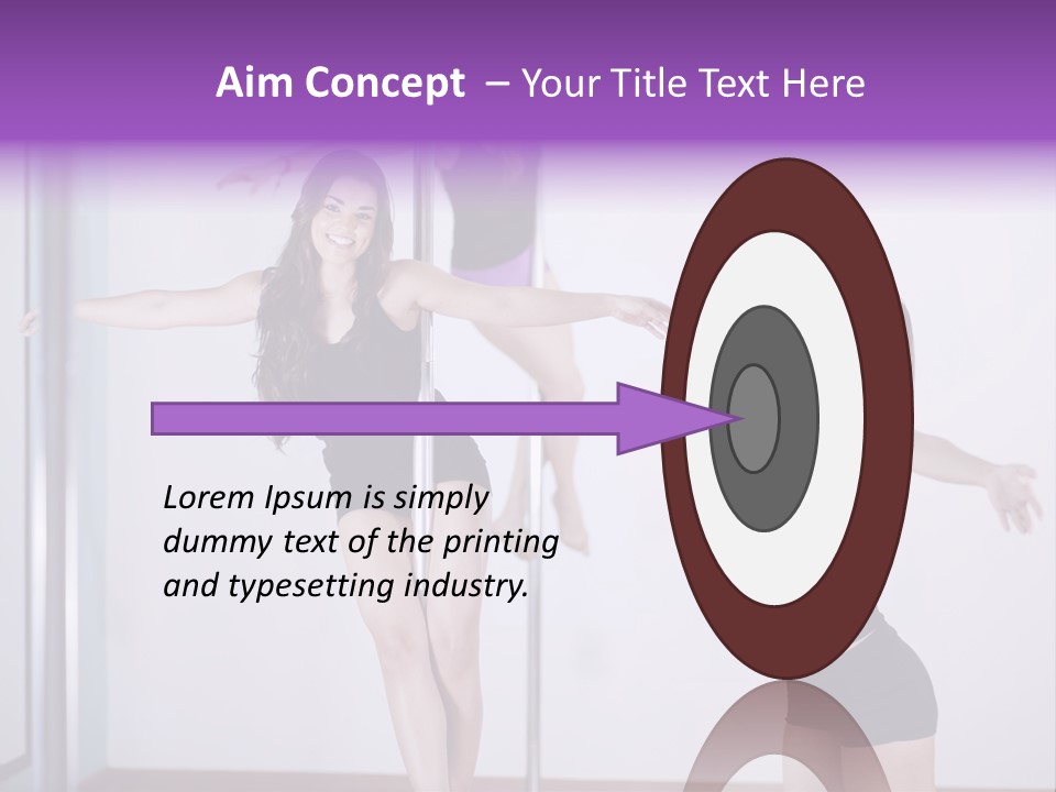 A Woman Standing On A Pole In Front Of A Mirror PowerPoint Template