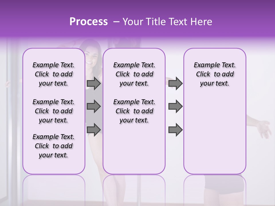 A Woman Standing On A Pole In Front Of A Mirror PowerPoint Template