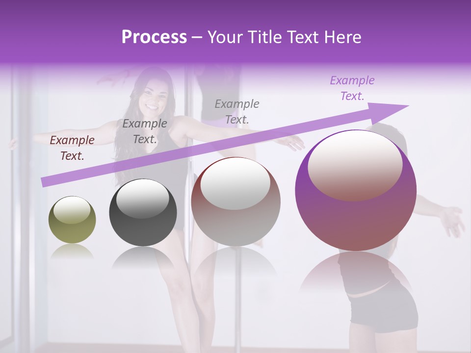 A Woman Standing On A Pole In Front Of A Mirror PowerPoint Template