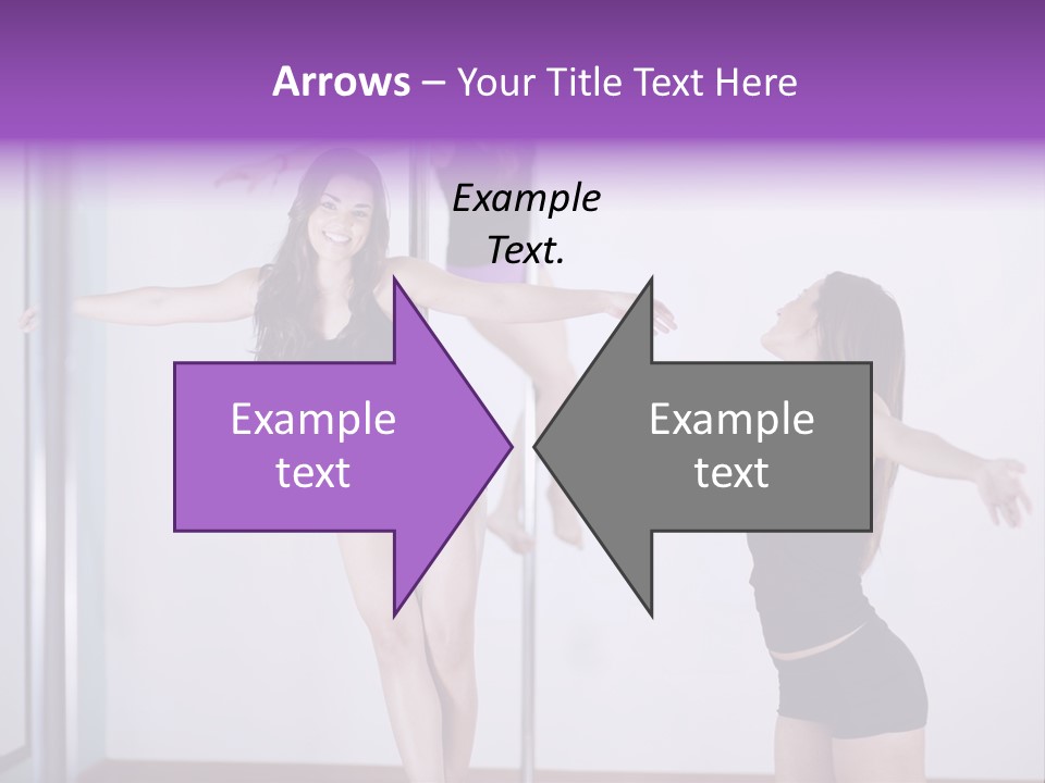 A Woman Standing On A Pole In Front Of A Mirror PowerPoint Template