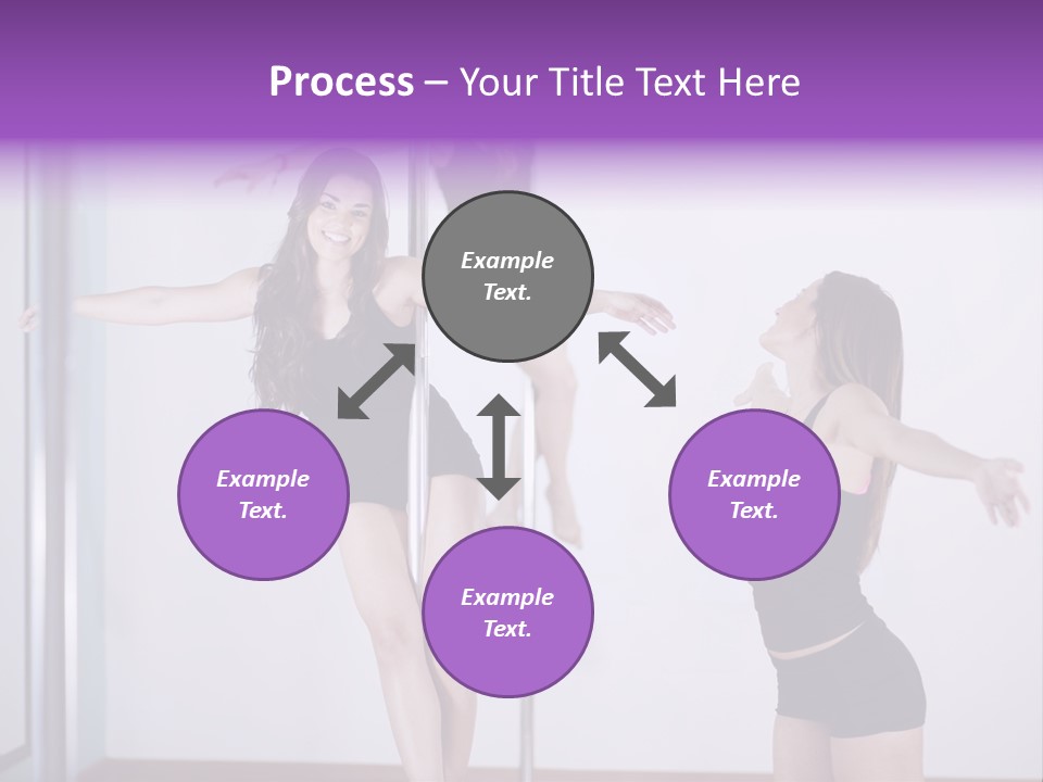 A Woman Standing On A Pole In Front Of A Mirror PowerPoint Template